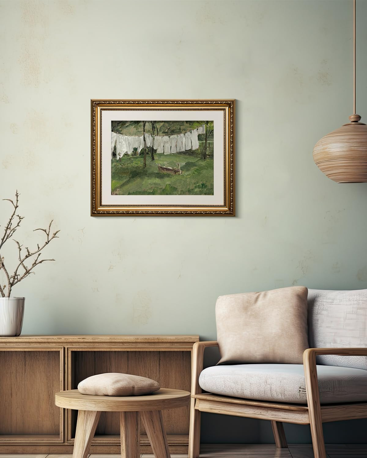 VIYYIEA Gold Framed Canvas Wall Art for Living Room,Vintage Laundry Room Art Print, Antique Oil P... | Amazon (US)