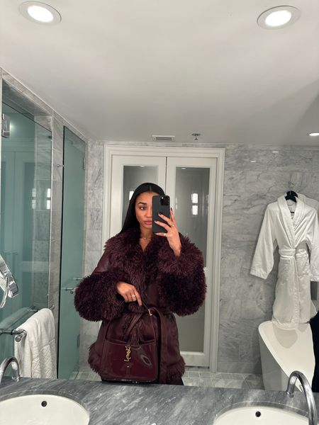 This chocolate brown/burgundy color of both my RVLV jacket and YSL bag is so underrated for this winter season!🍫 

#LTKSeasonal #LTKtravel #LTKstyletip