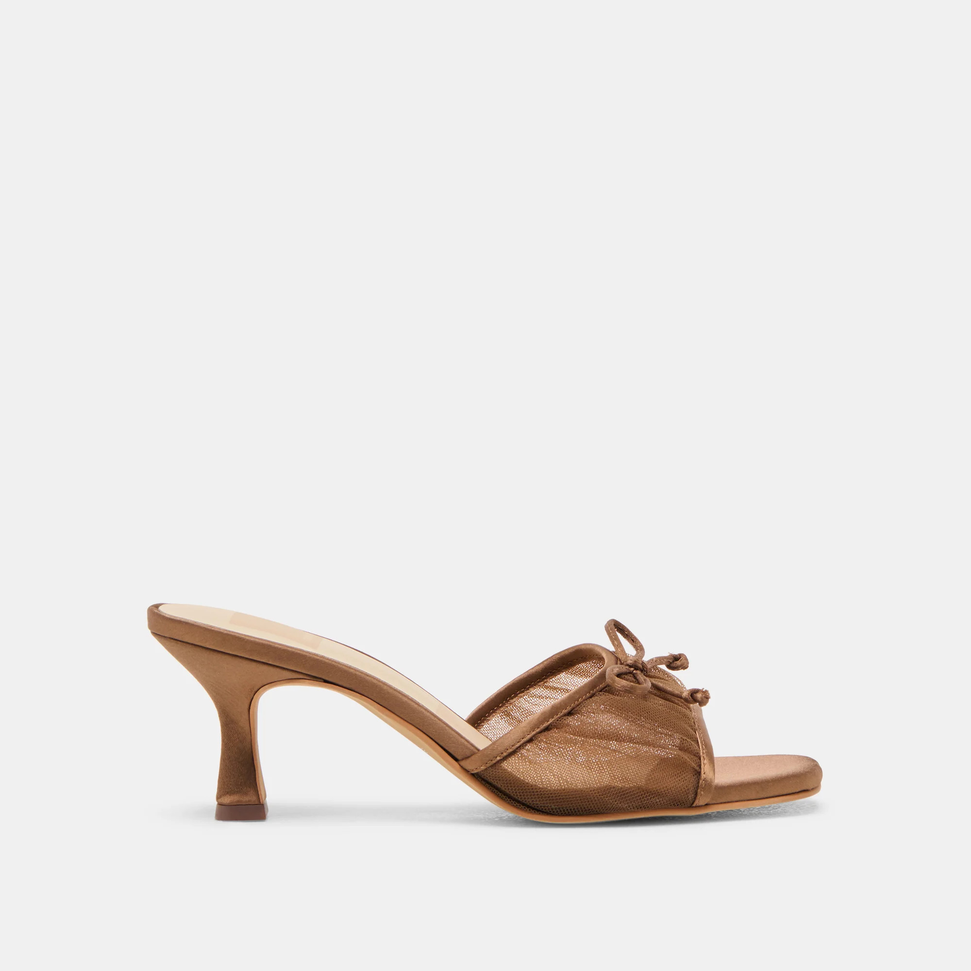 Galen Heels Mid Brown Tulle | DolceVita.com