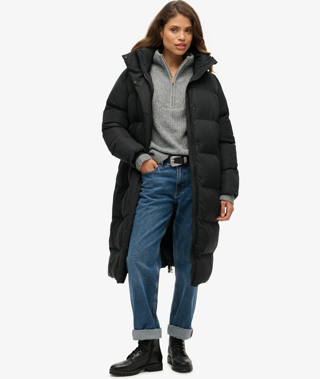 Longline Hooded Puffer Coat | Superdry (UK)