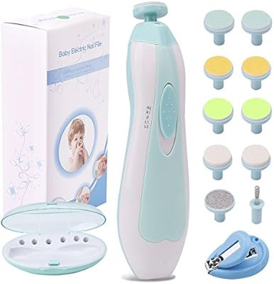 Baby Nail File Electric Nail Trimmer Manicure Set with Nail Clippers, Toes Fingernails Care Trim ... | Amazon (US)
