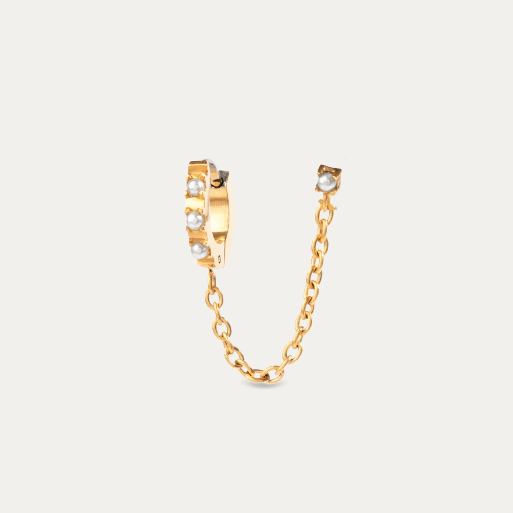 single lara pearl hoop earring | Tini Lux