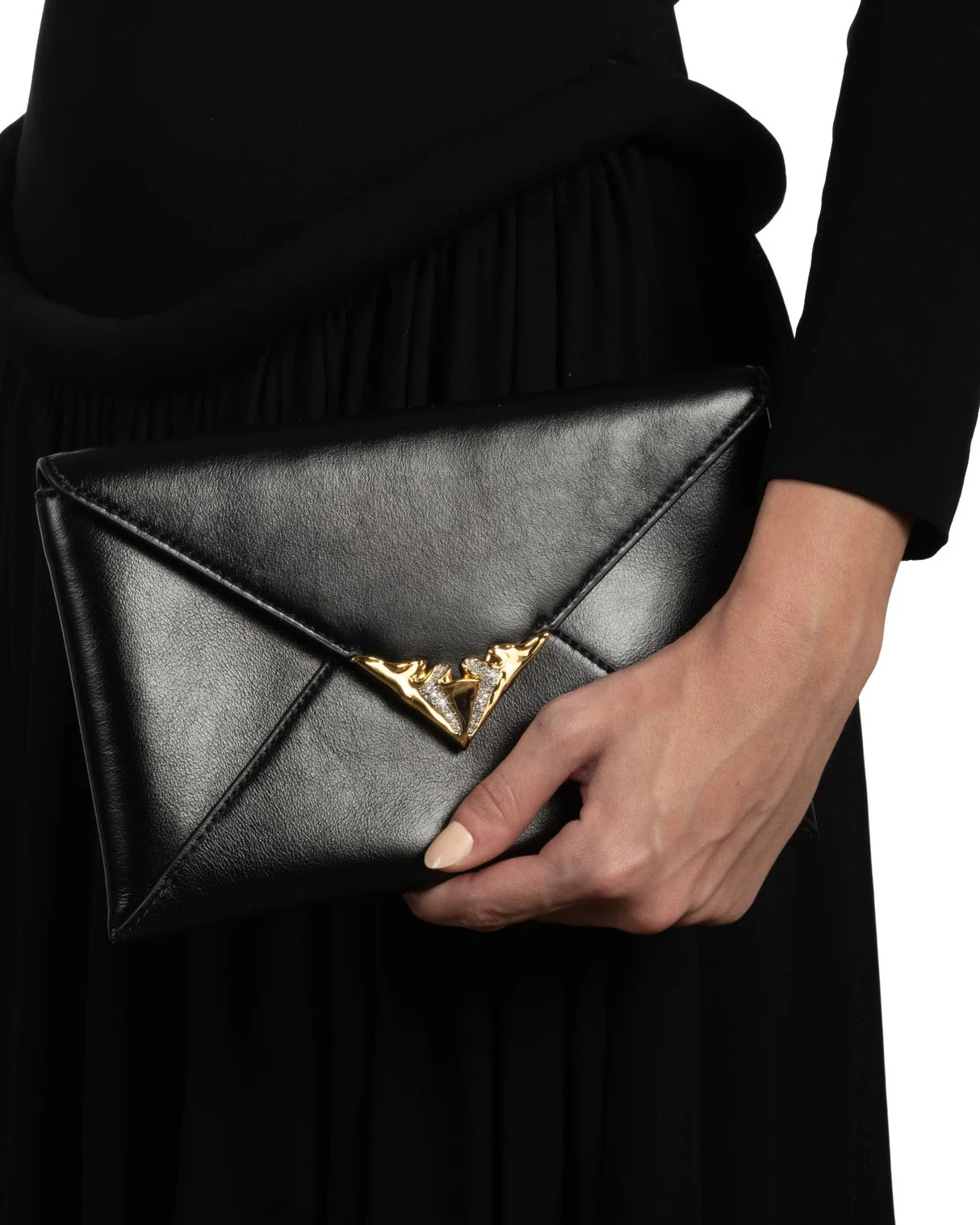 Sleek Black Envelope Clutch | Statement Clutch | Alexis Bittar