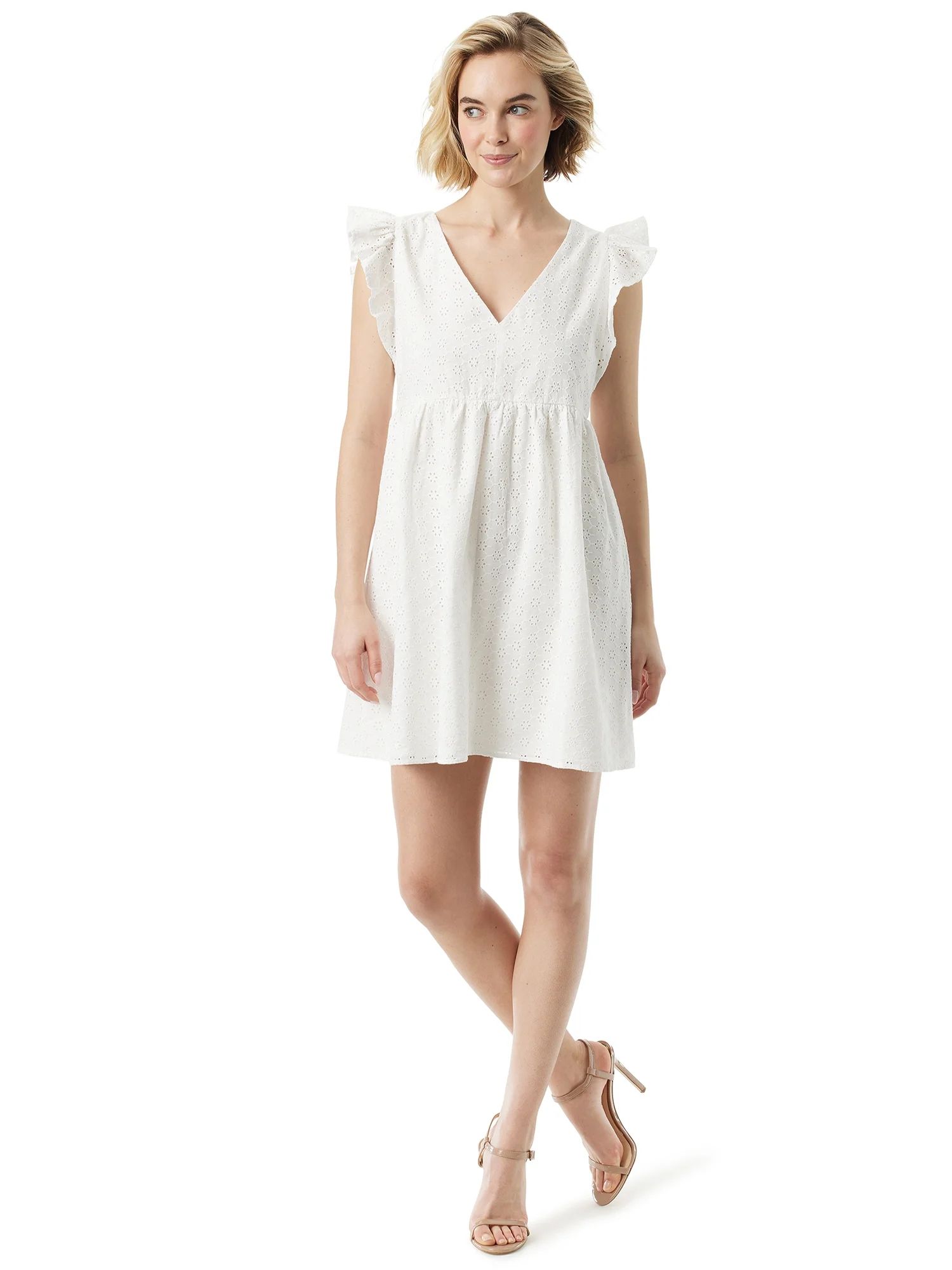 Jessica Simpson Women's Baby Doll V Neck Dress | Walmart (US)