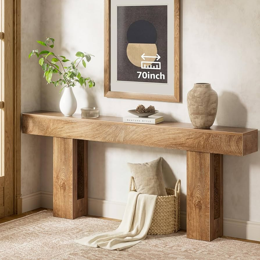 70 inch Long Console Table for Entryway - Wood Farmhouse Sofa Tables Behind Couch for Living Room... | Amazon (US)