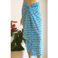 Blue Sarong, Swimsuit Cover Up, Beach Pareo | Etsy (US)