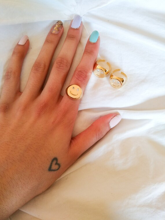 Smilez 24k Shiny Gold Micro Pave Rings Adjustable Ring Gold | Etsy | Etsy (CAD)