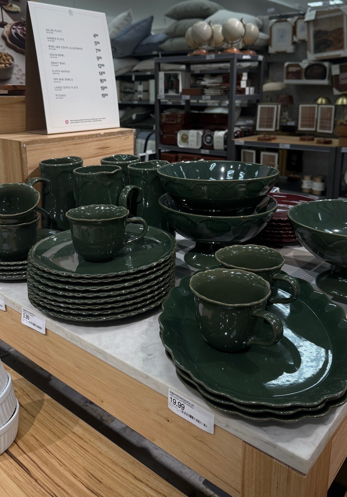 Beautiful deep green stoneware for fall, the holidays or every day. I have a similar set but I love the pinched edge detail and price point of these!

They’re also available in burgundy online 🤌🏼

#LTKHome
