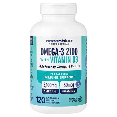 OceanBlue, Professional, Omega-3 2100® With Vitamin D, Orange, 120 Softgels | iHerb