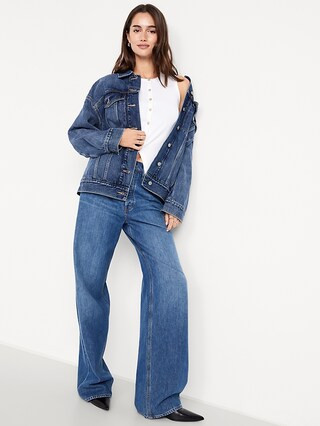 Oversized Jean Trucker Jacket | Old Navy (US)