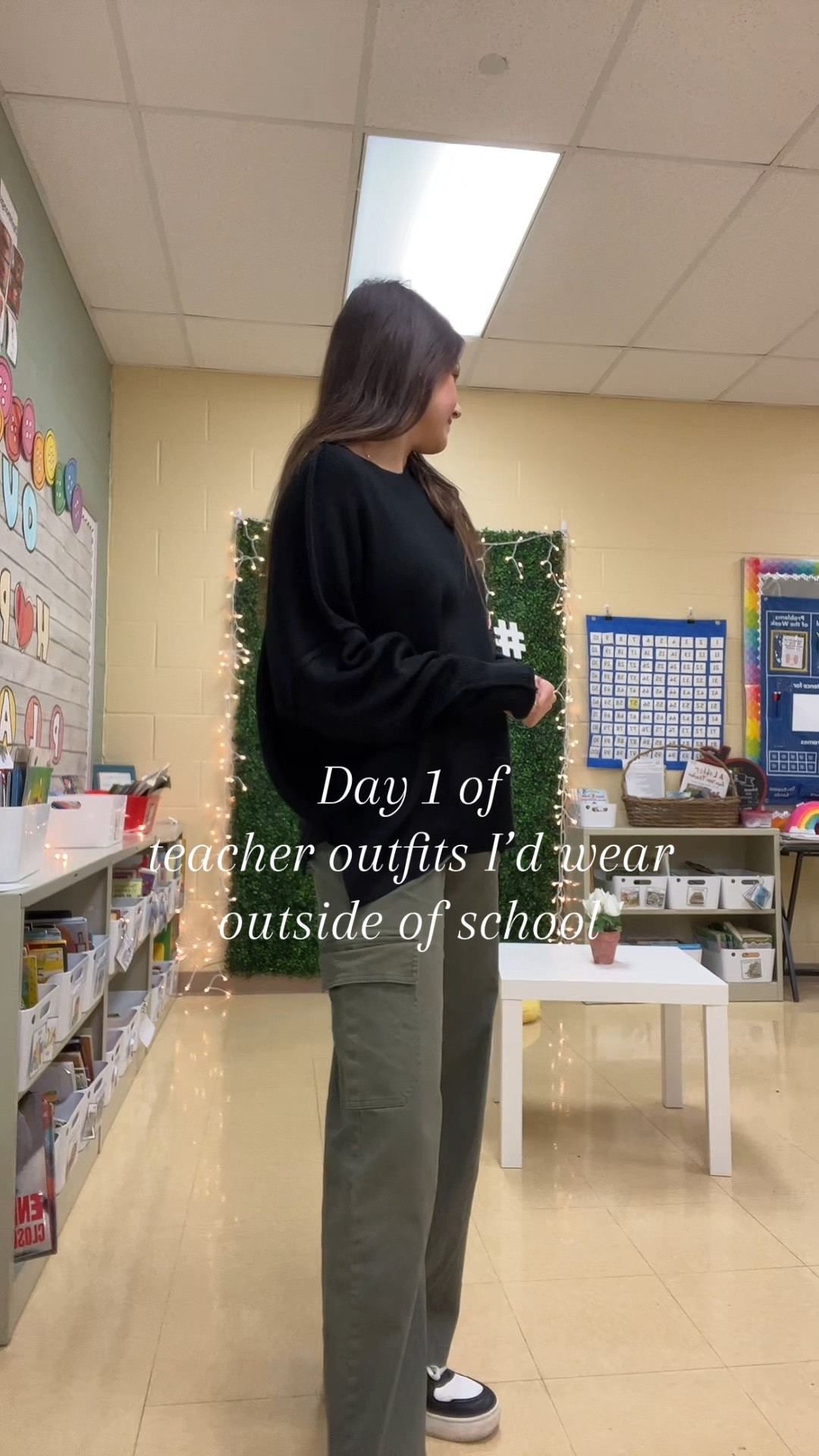 teacher ootd, altard state sweater, BOGO 50% off, target style, black sweater, cargo pants, teacher style, fall fashion, winter fashion, winter outfit, target sneakers#LTKCyberWeek

#LTKfindsunder100 #LTKworkwear