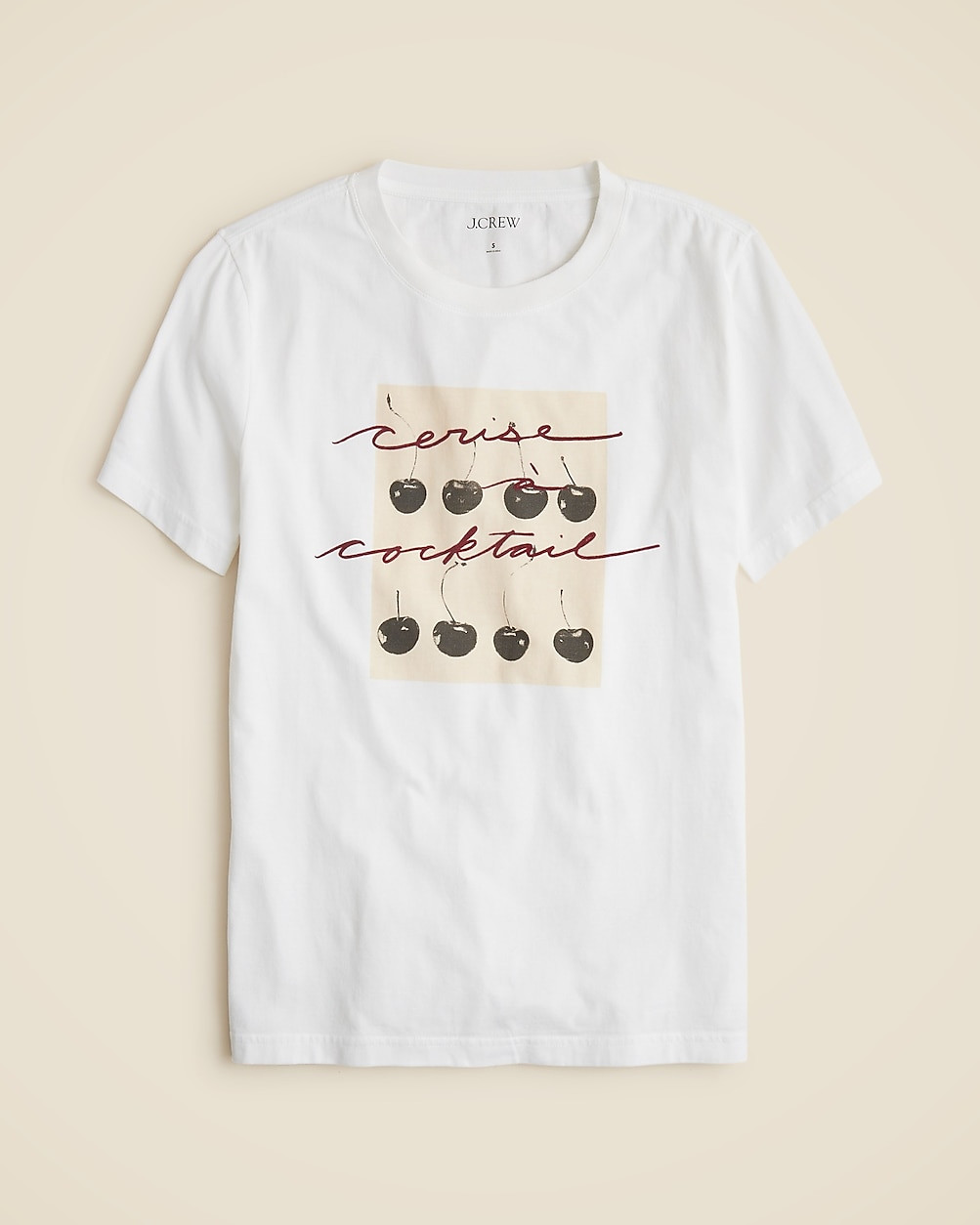 Relaxed-fit "Cerise cocktail" graphic T-shirt in broken-in jersey | J. Crew US