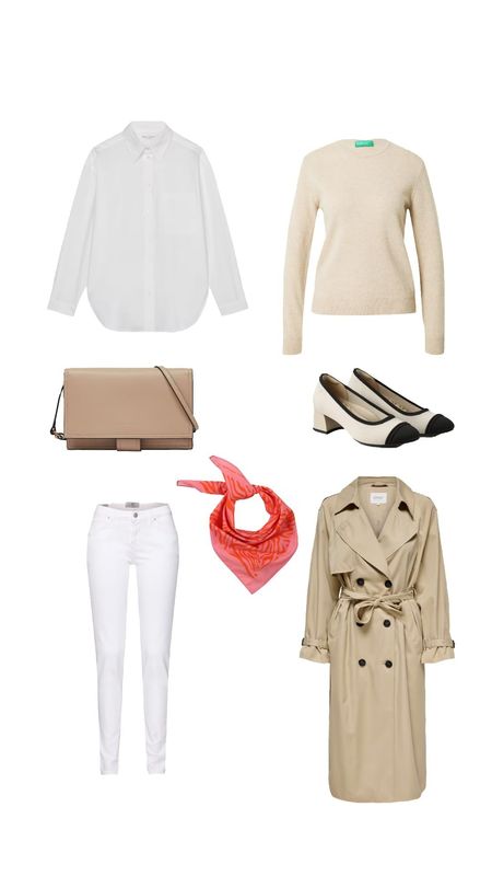 Capsule wardrobe - Basics für den Frühling. Weiße Bluse und Trenchcoat als Must have. 

#LTKstyletip #LTKworkwear #LTKSeasonal