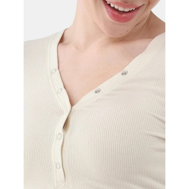 No Boundaries V-Neck Henley, Women's and Women’s Plus | Walmart (US)