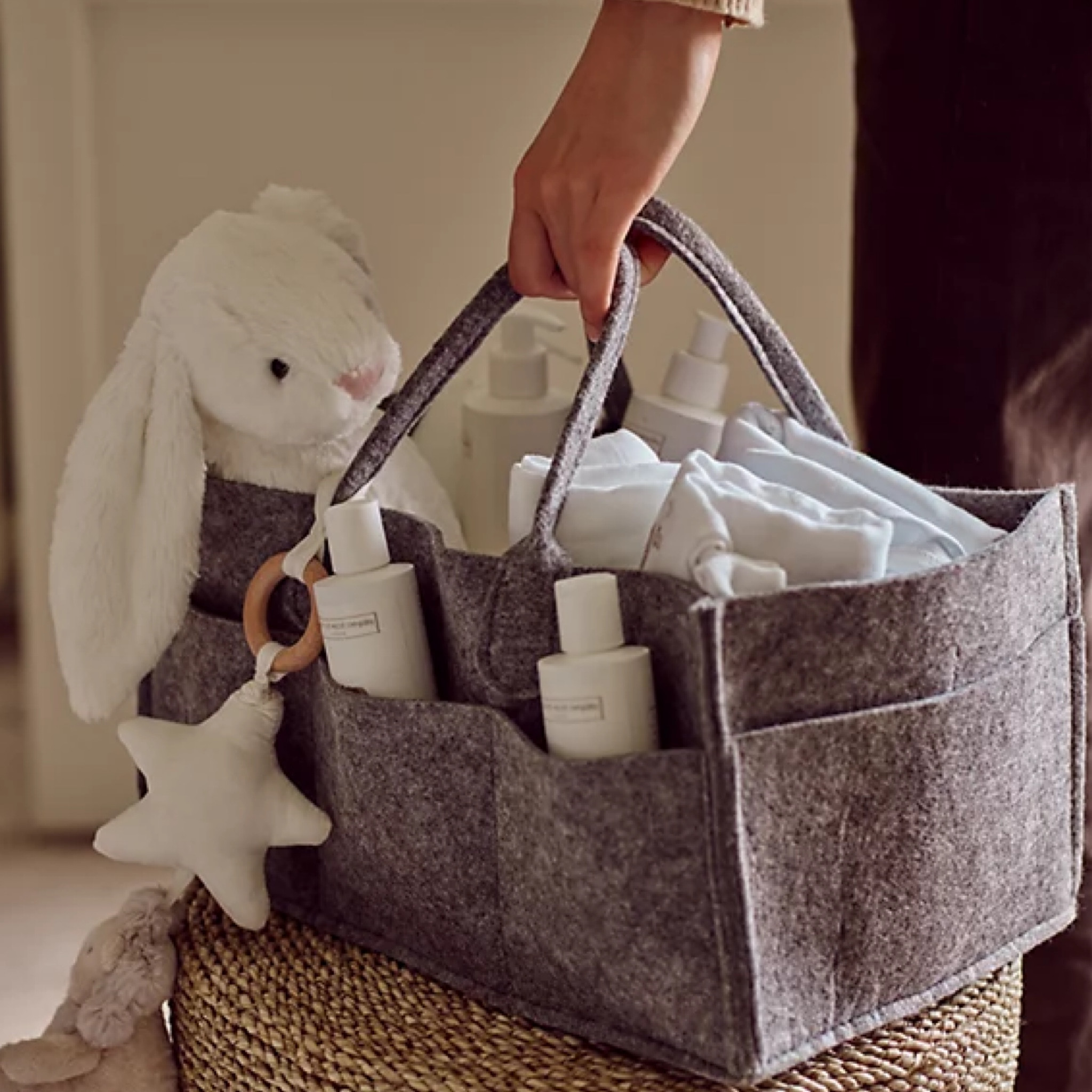 A nappy caddy: the baby accessory I didn’t know I needed. A dream to carry around the house into different rooms so you always have what you need nearby 

#LTKgiftguide #LTKbaby #LTKmaternity
