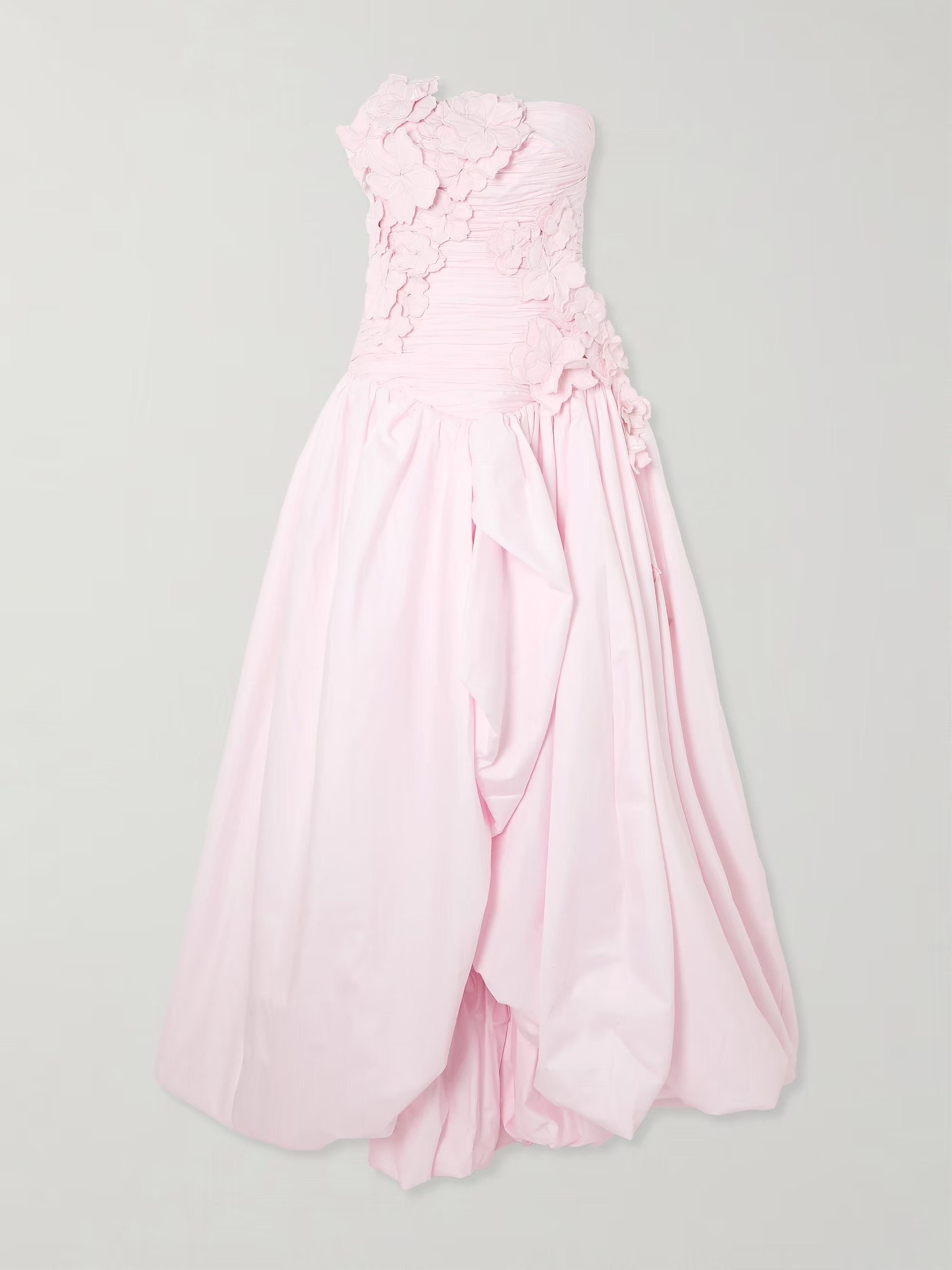 Splendour strapless appliquéd gathered cotton-poplin gown | NET-A-PORTER (US)