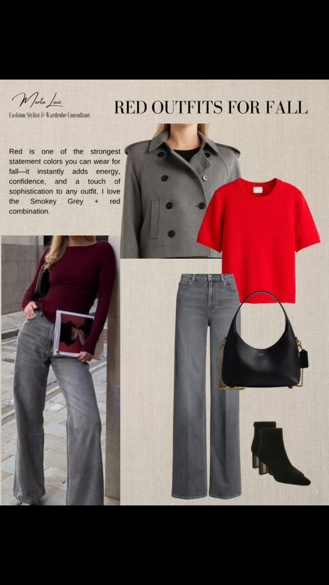 Red fall outfit idea

Red is one of the strongest statement colors you can wear for fall—it instantly adds energy, confidence, and a touch of sophistication to any outfit. 

Pair it with neutrals like camel, navy, or gray for a polished balance, or mix it with deeper shades of burgundy and chocolate brown for a more layered, fashion-forward vibe.

#LTKStyleTip #LTKWorkwear