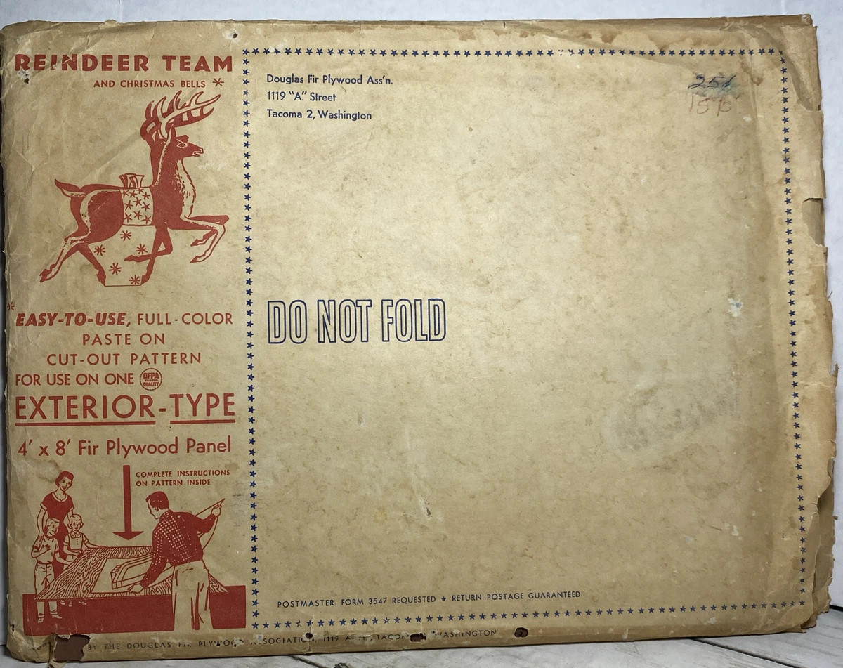 Douglas Fir 1950s Cut Out Patterns Christmas Sleigh & Reindeer Team  | eBay | eBay US