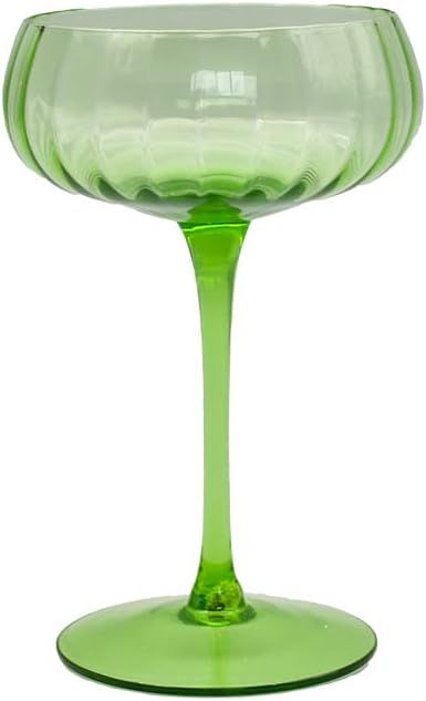 Ribbed Coupe Cocktail Glasses 8.1 oz, Flower Vintage Wavy Petals Classic Manhattan Glasses For Co... | Amazon (US)