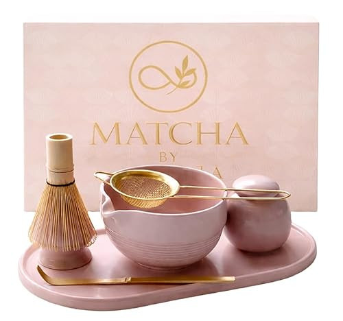 Blush Pink Matcha Set – 7-Piece Ceremonial Matcha Tea Kit with Bowl, Bamboo Whisk & Accessories – Complete Matcha Set for Beginners & Gifts | Amazon (US)