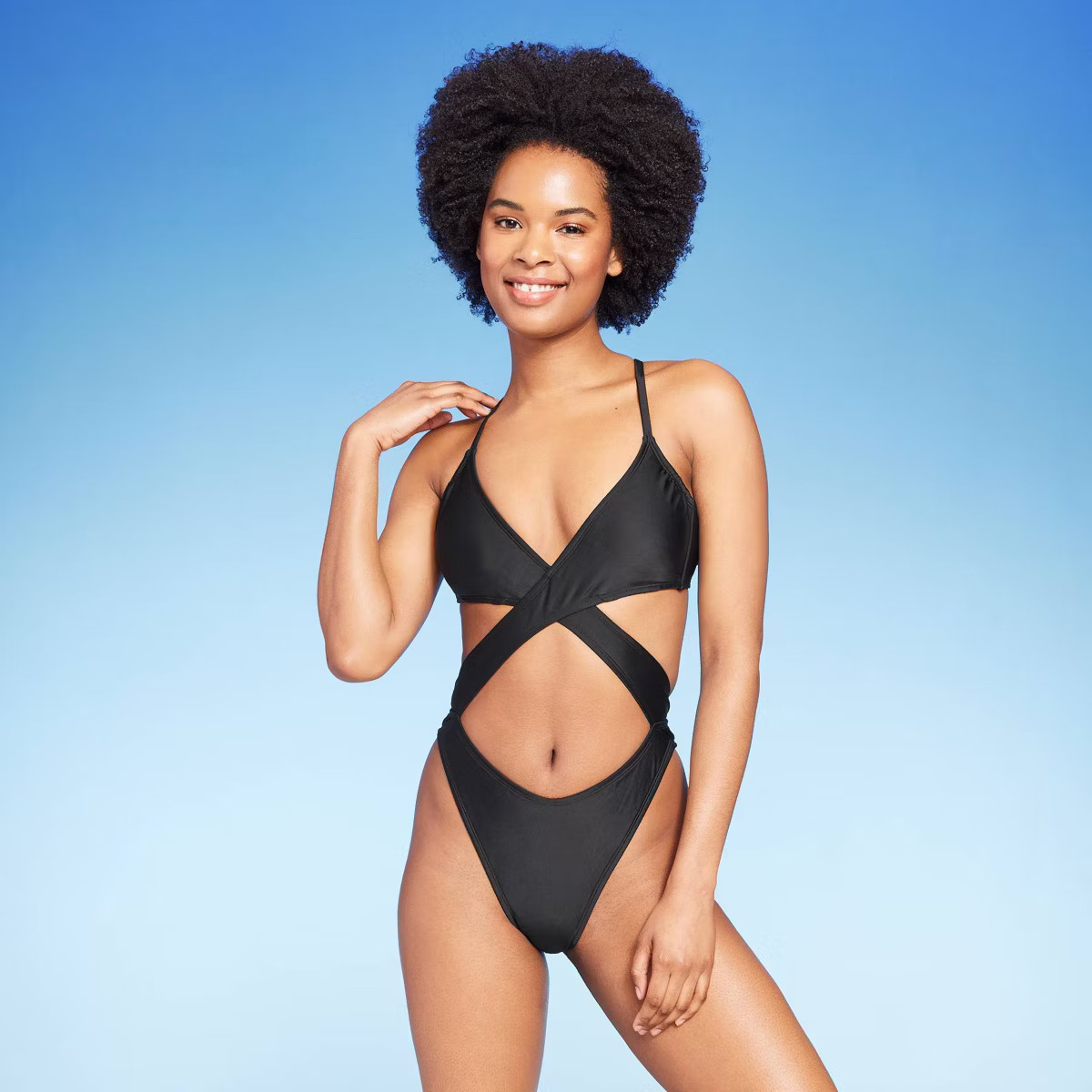 Women's Cross Front Cut Out Extra Cheeky One Piece Swimsuit - Wild Fable™ | Target