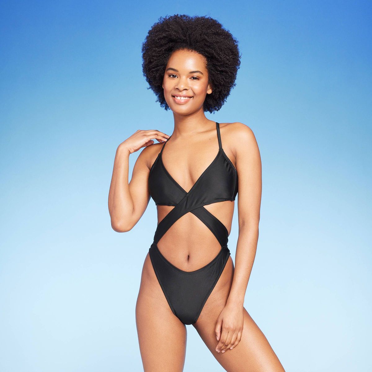 Women's Cross Front Cut Out Extra Cheeky One Piece Swimsuit - Wild Fable™ | Target