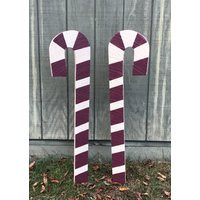 Candy Cane Wood Christmas Yard Decor Holiday Winter Decoration Outdoor Ornament Farmhouse Country | Etsy (US)