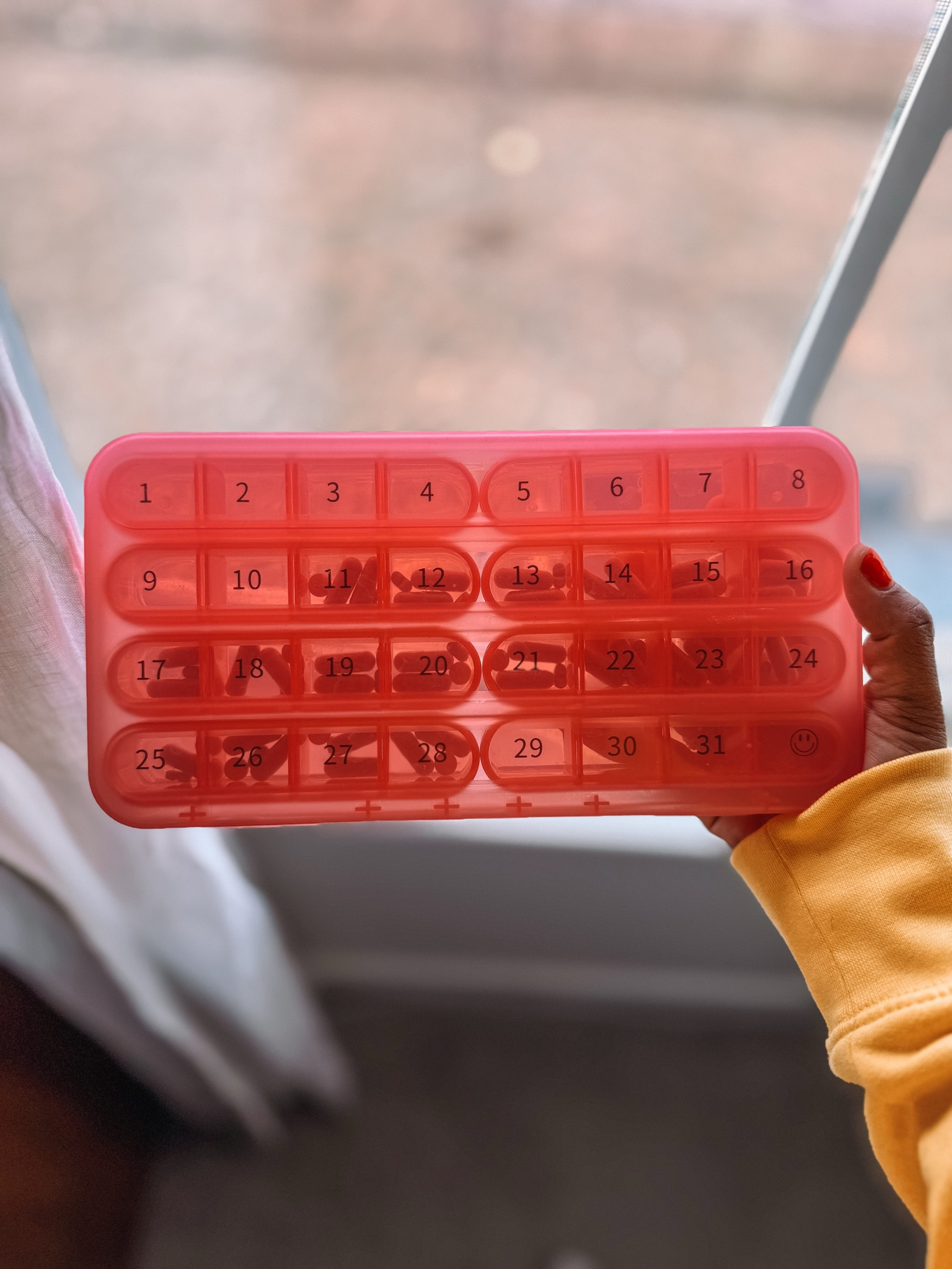 This pill organizer is so clutch for traveling. It’s organized by day of the month, which helps me remember to take them all.

#LTKTravel