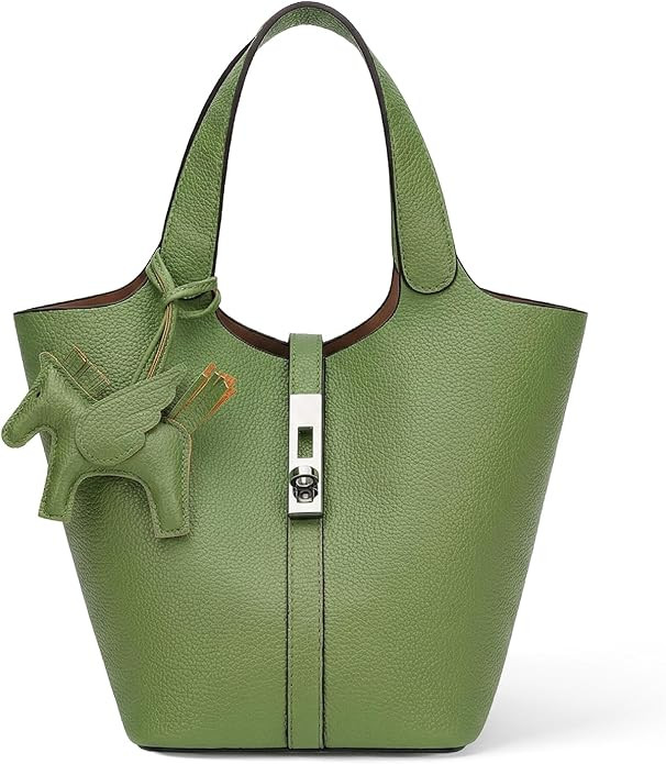 Tote Bag for Women Vegan Leather Bucket Purse for Women Top Handle Handbag Shoulder Bag with Deta... | Amazon (US)