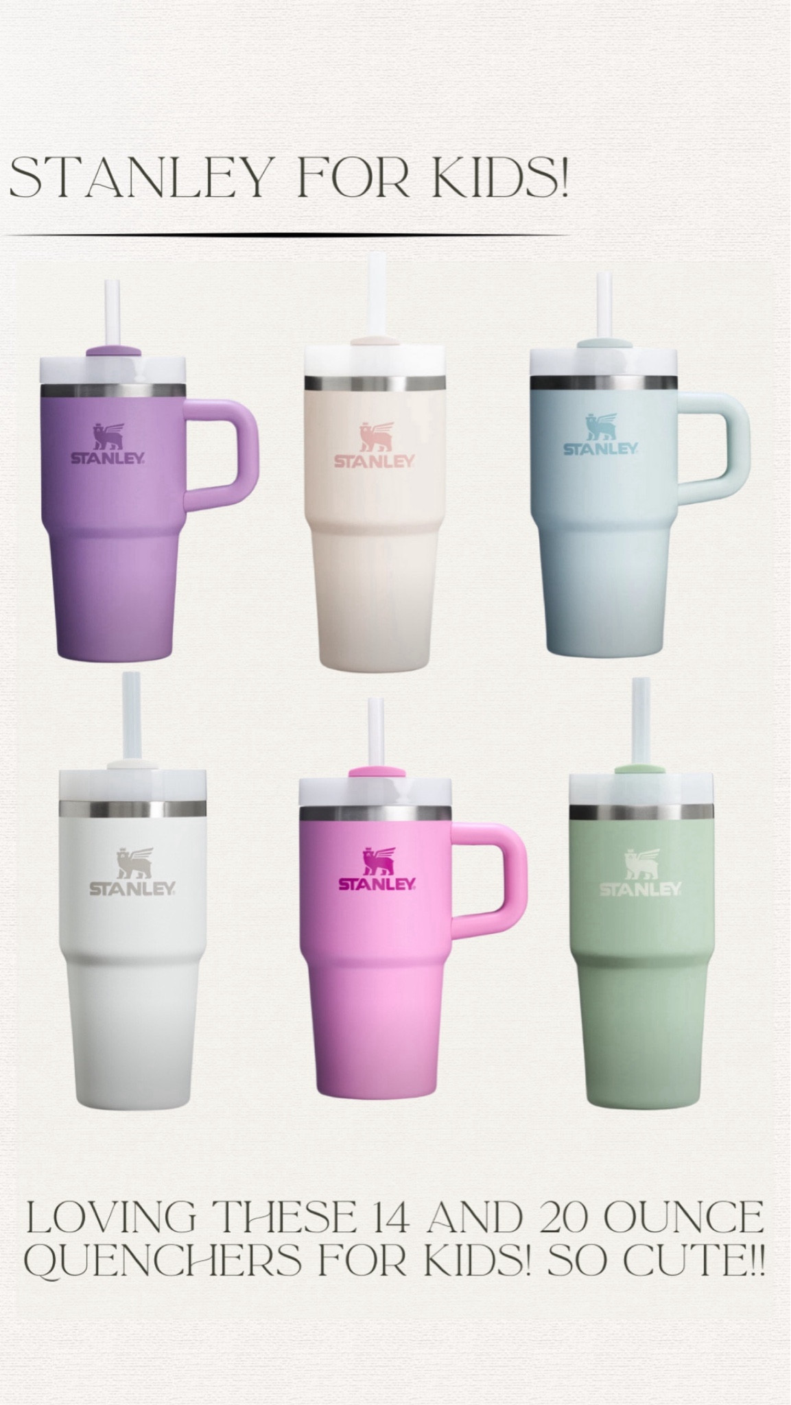 The cutest tiny tumblers for kids!!! 14 and 20 ounce Stanley 




#LTKSaleAlert #LTKSeasonal #LTKFindsUnder50