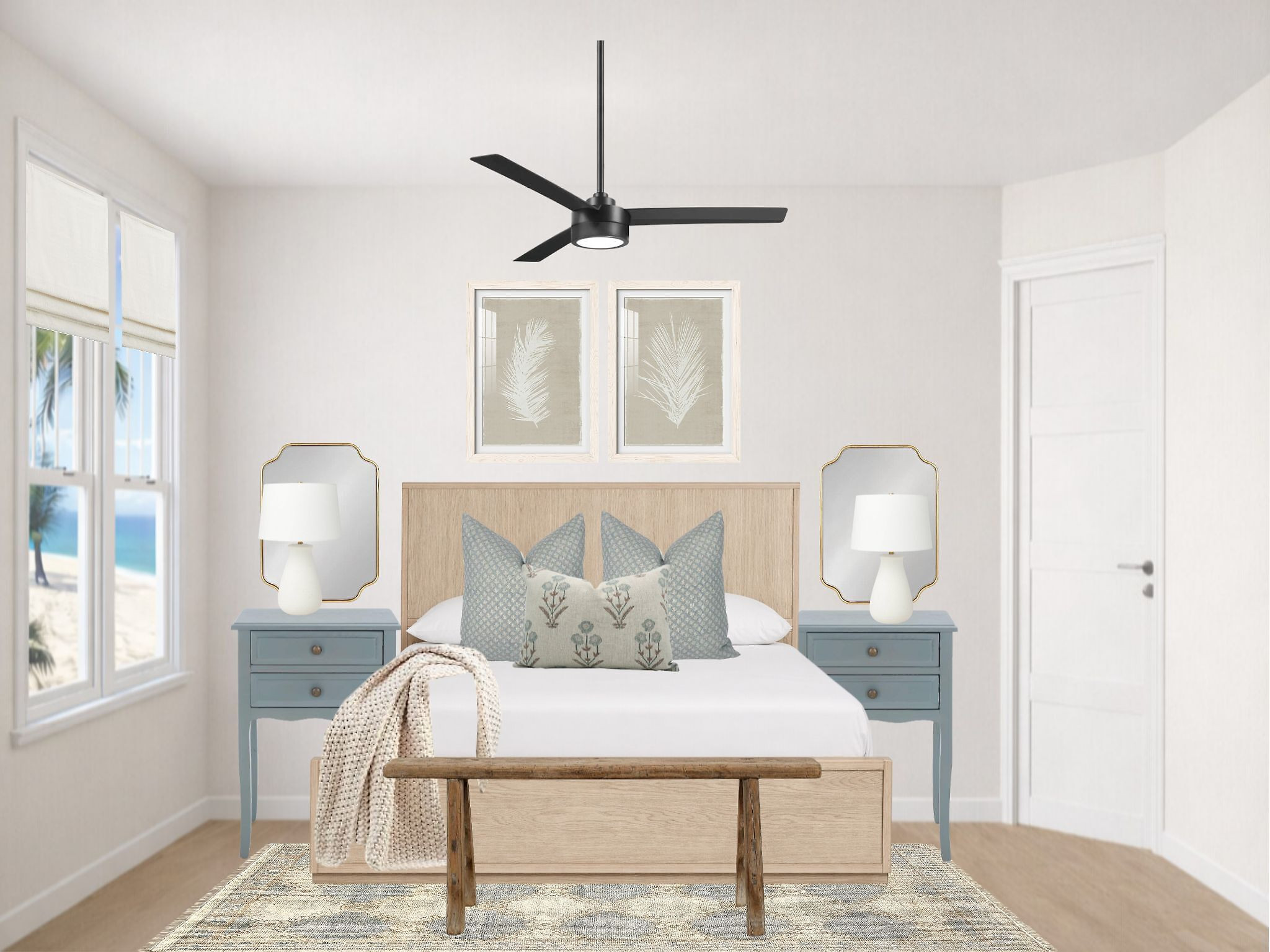 Coastal inspired bedroom design 

 #LTKHome #LTKSaleAlert
