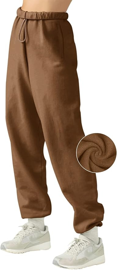 LASLULU Womens Fleece Sweatpants High Waisted Joggers Pants Athletic Lounge Trousers with Pockets | Amazon (US)