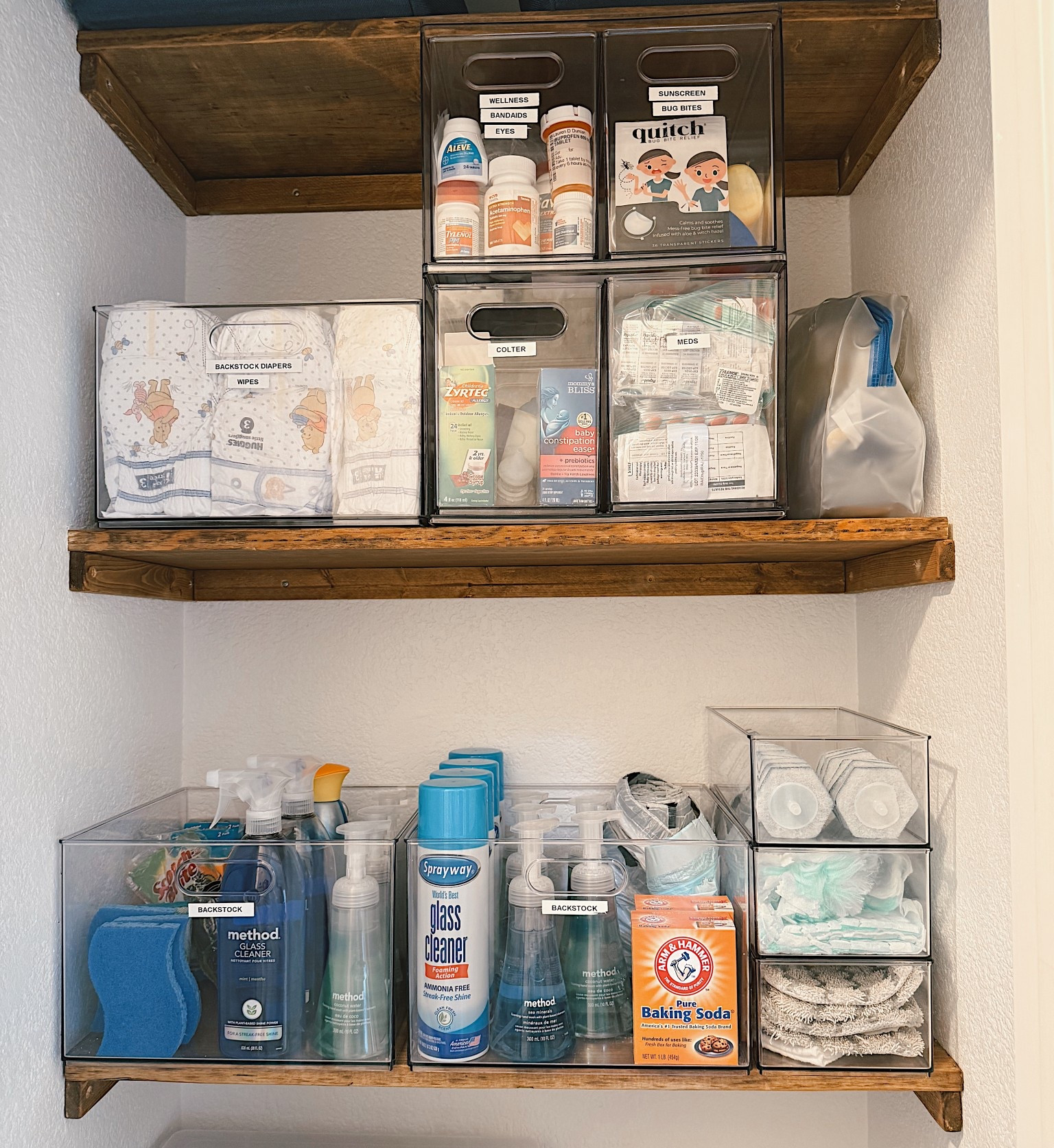 

POV: you finally organized your chaos shelf — and it stayed that way 🙌
These clear Brightroom bins from Target are the secret to making your linen closet functional and aesthetic. I use them for everything — meds, cleaning supplies, diapers, and wellness essentials — and love that they’re modular, stackable, and super sturdy.

Each bin has a category label so even my husband can find things 😂
Affordable, minimalist, and totally mom-approved.

✨ Shop the look:
🧺 Brightroom All-Purpose Bin – Small
🧺 Brightroom All-Purpose Bin – Medium
🧺 Brightroom All-Purpose Bin – Large
🧴 Brightroom Stackable Drawer Bin
🧽 Sprayway Glass Cleaner
🌿 Method All-Purpose Cleaner
📦 Brightroom Heavy-Duty Storage Tote (garage/backstock)

💡 Tip: Buy multiples of the same size — it creates that clean, built-in look on your shelves.


#LTKHome #LTKKids #LTKFamily