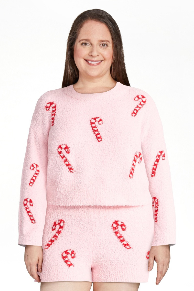 No Boundaries Christmas Plush Sweater and Shorts Set, 2-Piece, Women’s | Walmart (US)