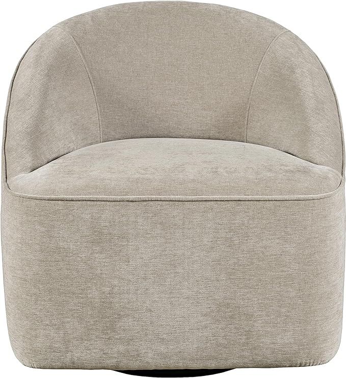 Jofran Lulu Mid-Century Modern Upholstered Casual Swivel Accent Chair, Taupe | Amazon (US)