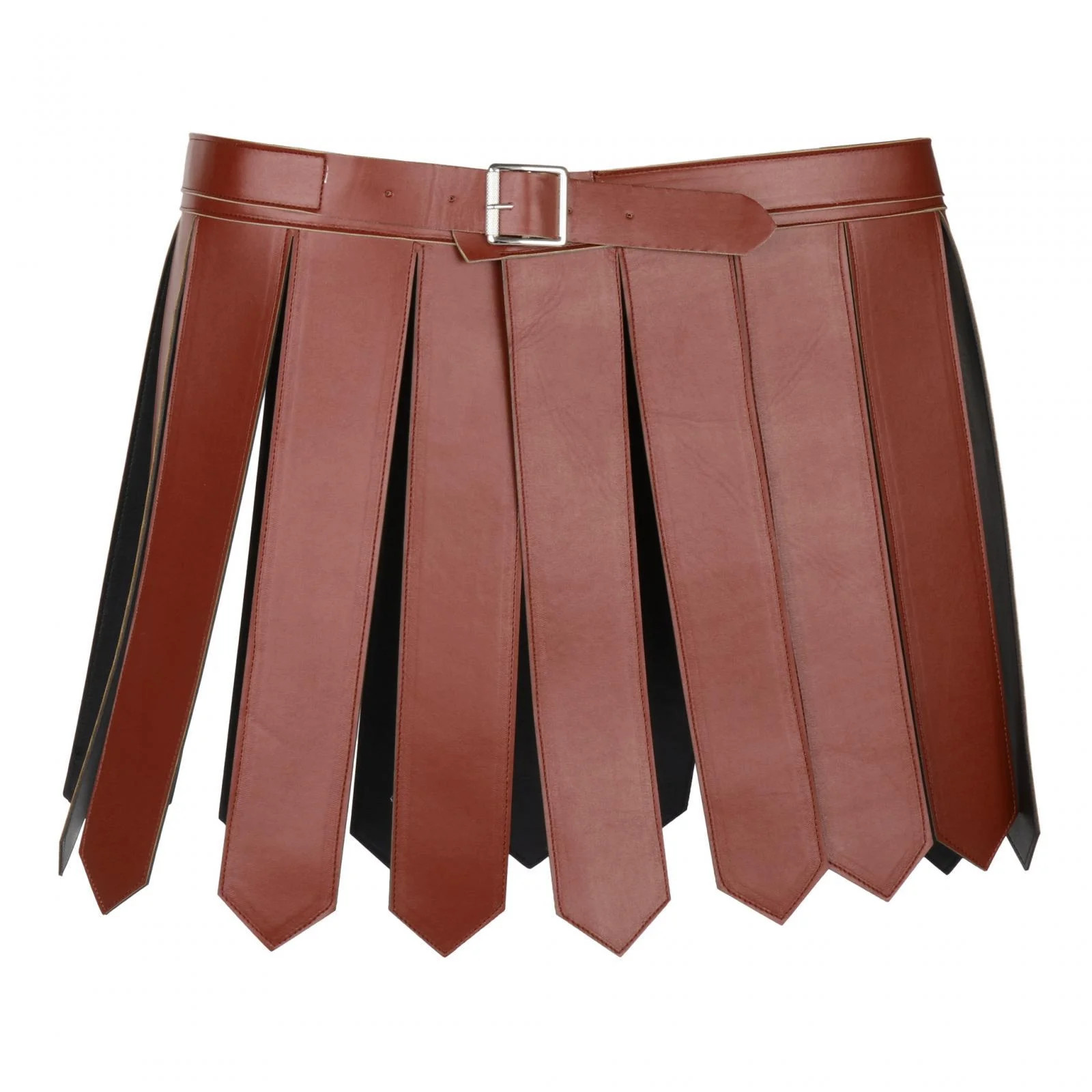 Roman Skirt Nightclub Skirt Length 38cm Pu Leather Roman ostu brown | Walmart (US)