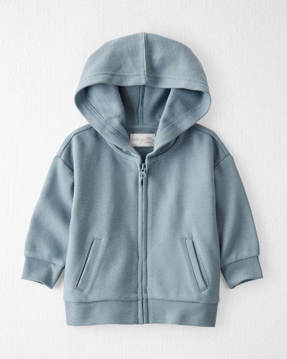 Cloudy Day Baby Organic Cotton Ribbed Hooded Jacket | carters.com | Carter's