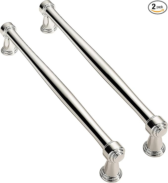 Solid Heavy-Duty 2 Pack 6-1/4 Inch Hole Center Vibrant Polished Nickel Cabinet pulls is Suitable ... | Amazon (US)