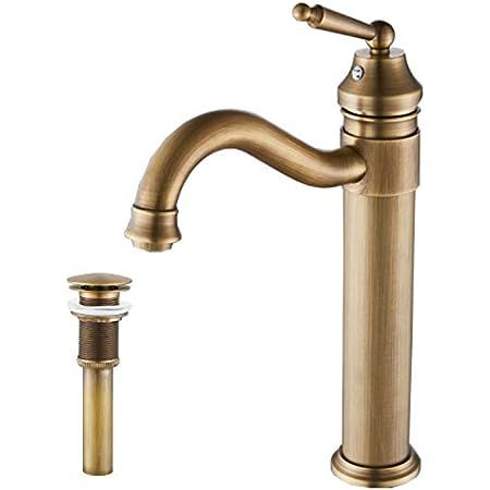 Bathroom Vanity Faucet GGStudy Single Handle One Hole Bathroom Sink Faucet Basin Mixer Tap Antiqu... | Amazon (US)
