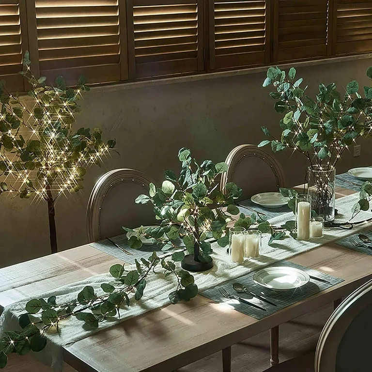 Twinkling Tree Olive Vine, 6ft Fairy Light Olive Vine Garland Faux Vine Lights Artificial Greener... | Walmart (US)