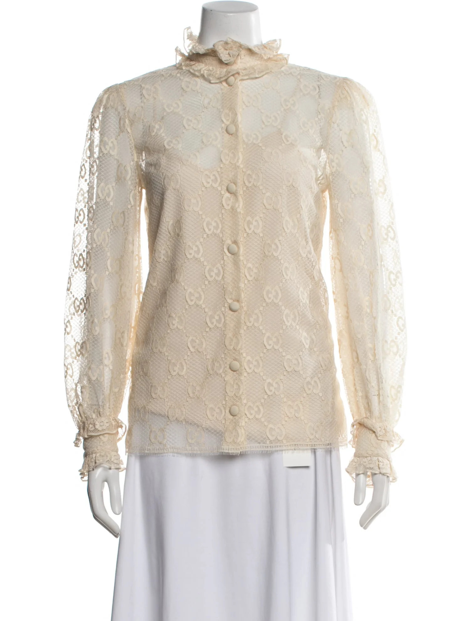 Gucci Lace Patterned Blouse w/ Tags | The RealReal
