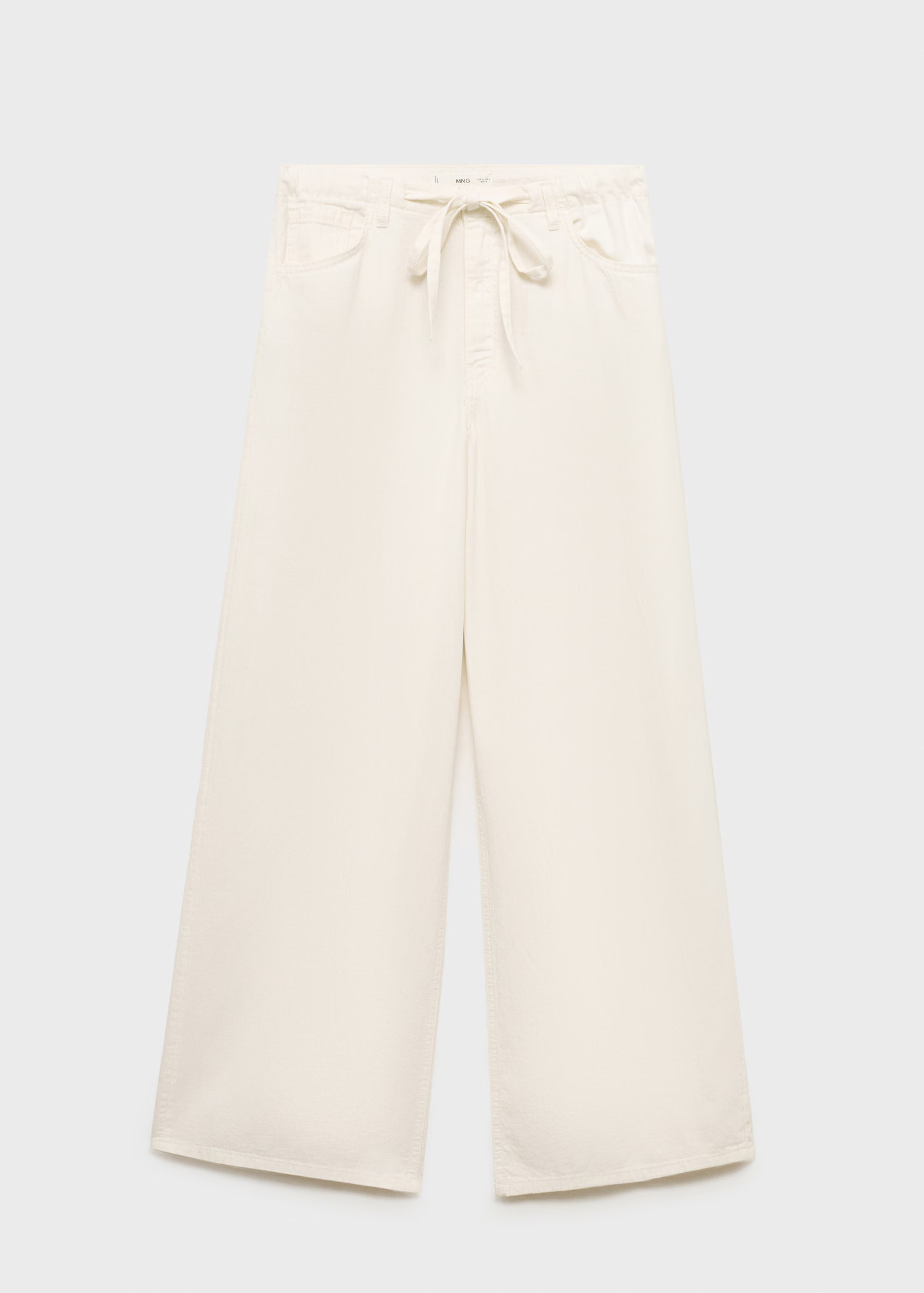 Wide-leg denim trousers with belt - Women | MANGO United Kingdom | MANGO (UK)