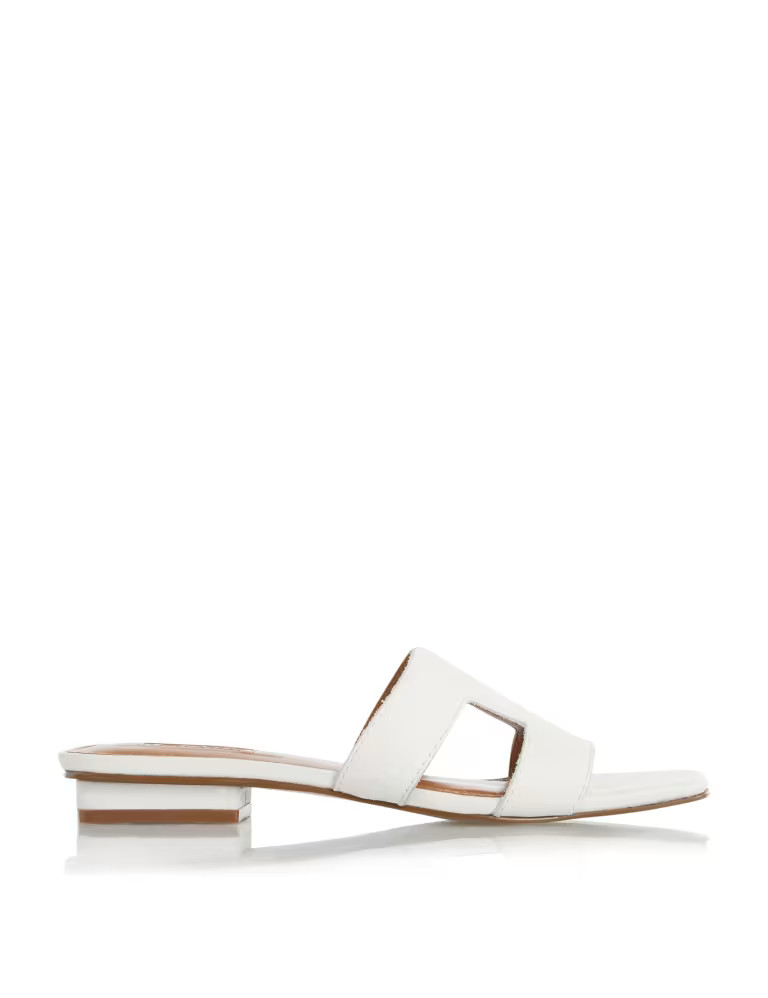 Leather Block Heel Sliders | Marks & Spencer (UK)