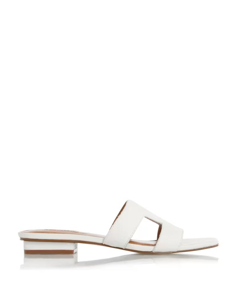 Leather Block Heel Sliders | Marks & Spencer (UK)