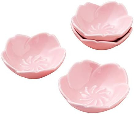 Jusalpha Pink Cherry Blossom Porcelain Sauce Dish, Seasoning Dish, Sushi Soy Dipping Bowl, Desser... | Amazon (US)