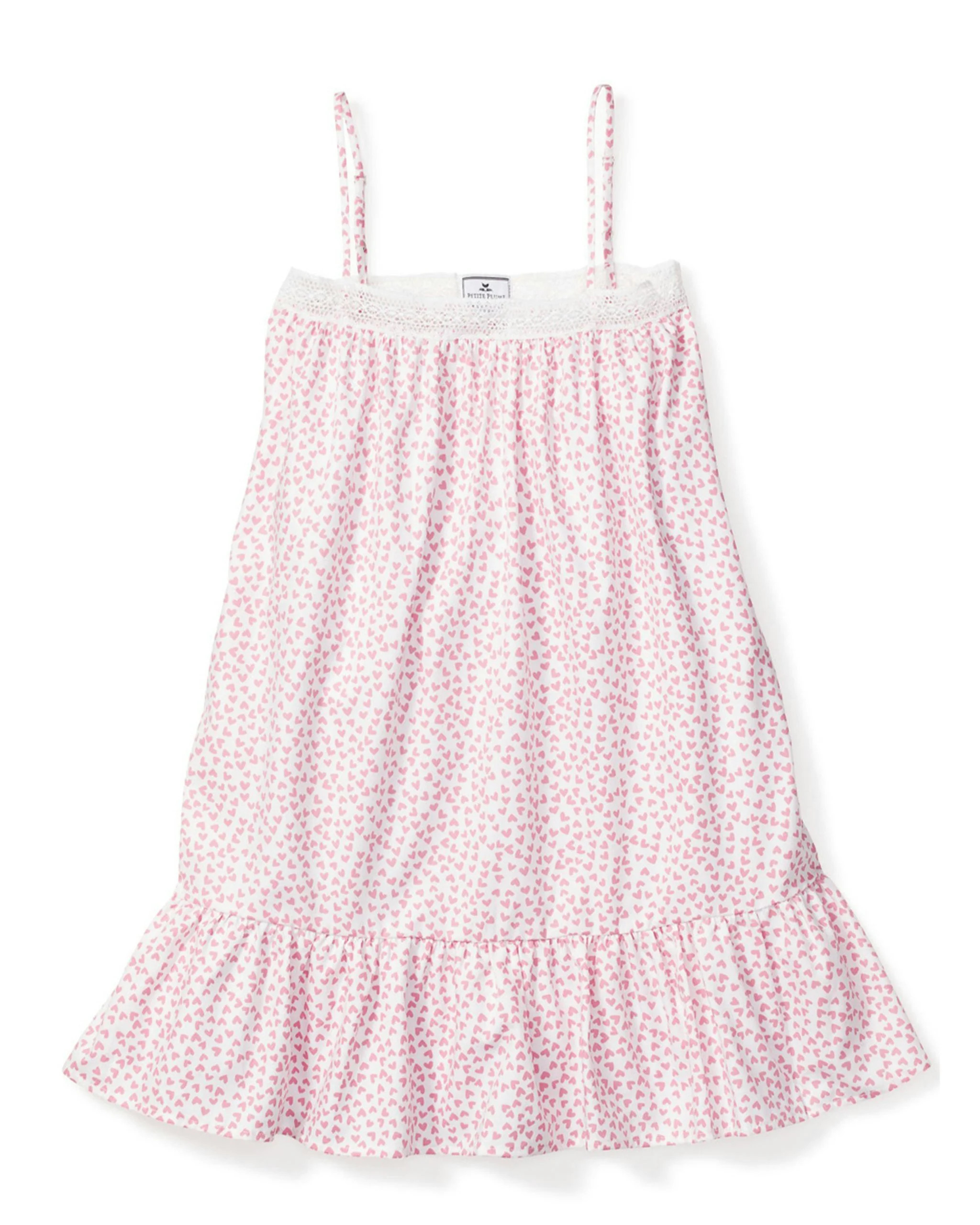 Girl's Twill Lily Nightgown in Sweethearts | Petite Plume