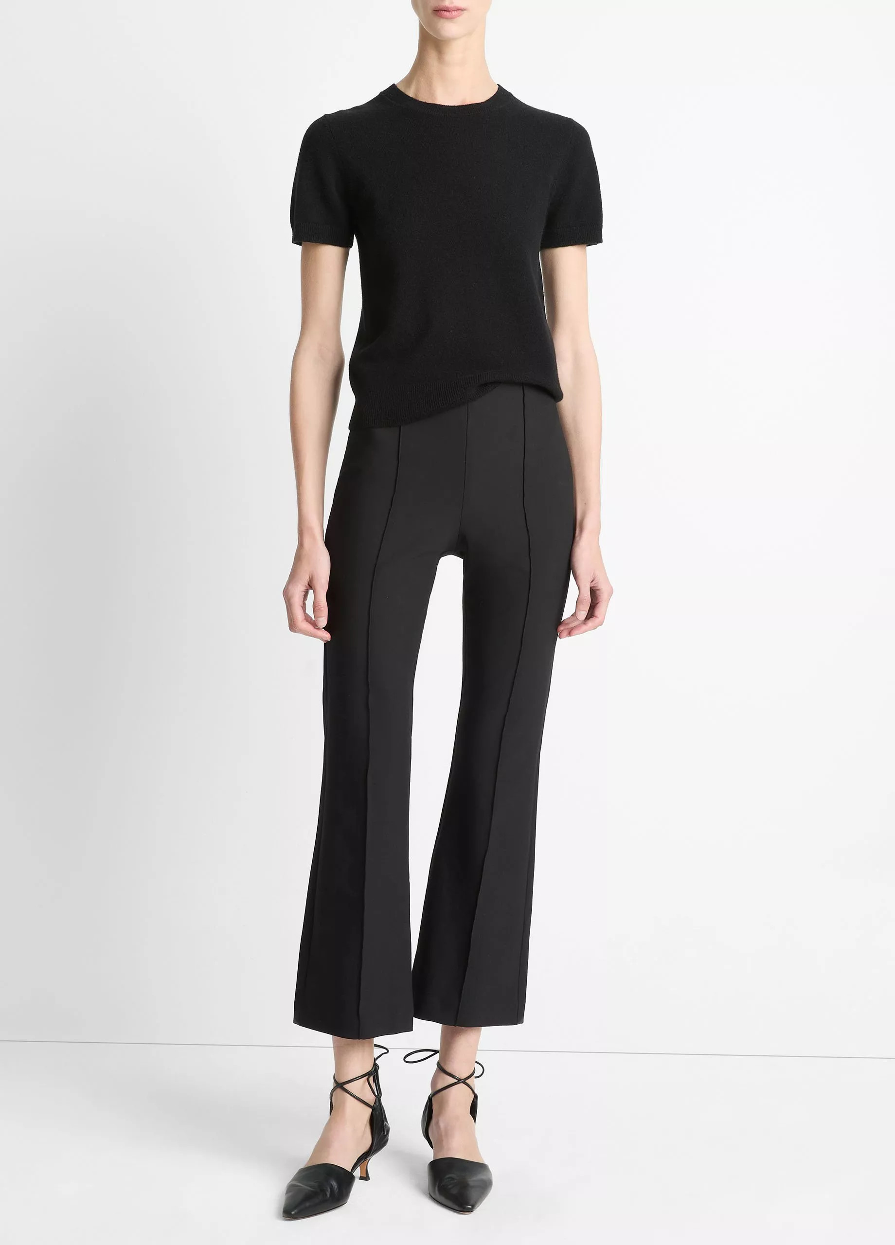 Niki Mid-Rise Pintuck Crop Flare Pant | Vince LLC