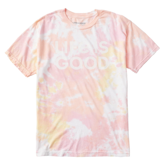 Unisex LIG Wordmark Stack Tie-Dye Tee | Life is good