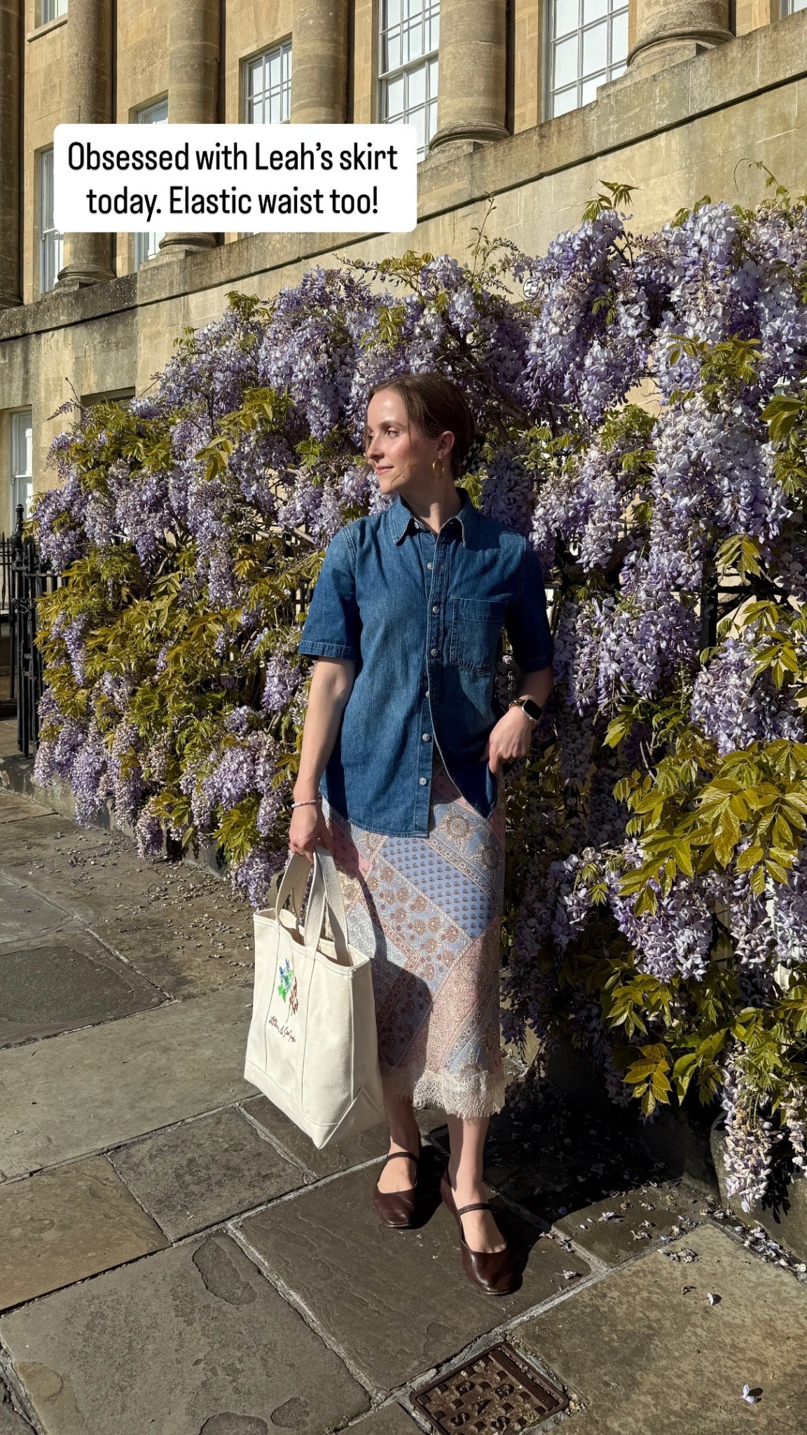Spring skirt outfit. Wearing xs petite in elastic waist cotton skirt 

#LTKSaleAlert