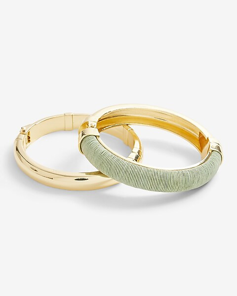 Set Of 2 Wrapped Mixed Bangle Bracelets | Express